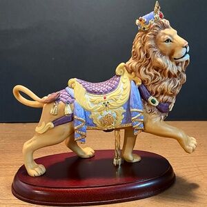 Lenox Carousel Lion Figurine, Hand-painted Porcelain, Limited Edition 1990